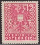 Austria - 1945 - Coat Of Arms - 12 H - Red - Austria, Shield Weapons - Scott 438 - Coat of Arms - 0